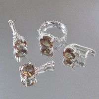 сребърен комплект  със султанит 