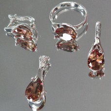 сребърен комплект със султанит