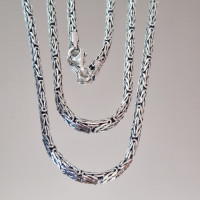 Сребърен синджир кралска плетка 