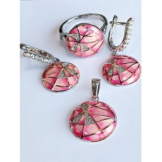 сребърен комплект с емайл