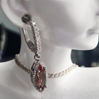 сребърни обеци със султанит