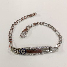 сребърна детска гривна с плочка