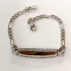 сребърна детска гривна с плочка