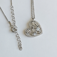 сребърно колие - сърце