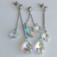 сребърен комплект сваровски