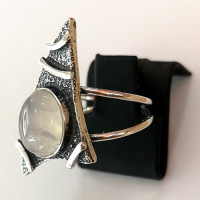 сребърен пръстен с розов кварц