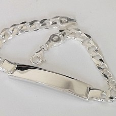 сребърна мъжка гривна с плочка