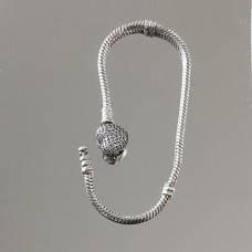 сребърна гривна - сърце - пандора