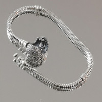 сребърна гривна - сърце - пандора