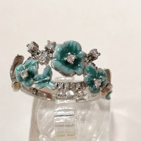 сребърен пръстен с емайл