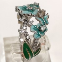 сребърен пръстен с емайл