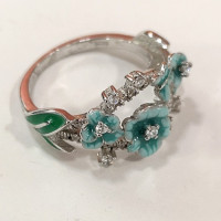 сребърен пръстен с емайл