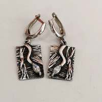 сребърни обеци 