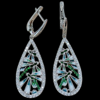 Сребърни обеци - водно конче