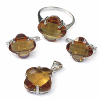 сребърен комплект със султанит