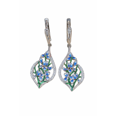 Сребърни обеци - Перуника 