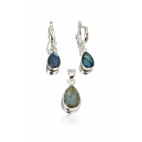 сребърен комплект с лабрадорит