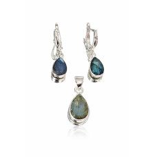 сребърен комплект с лабрадорит