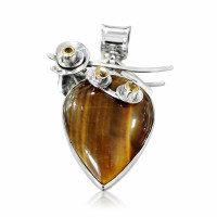 сребърна висулка с тигрово око