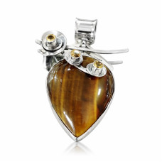 сребърна висулка с тигрово око