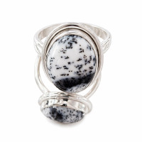 сребърен пръстен - дендритов ахат