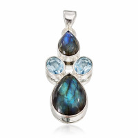 сребърна висулка -  лабрадорит