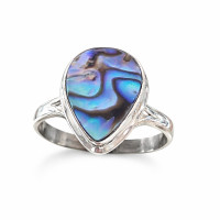 сребърен пръстен с цветен седеф