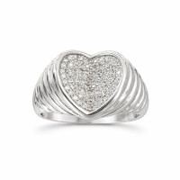 сребърен пръстен - сърце