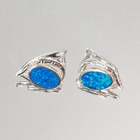 сребърни обеци с опал