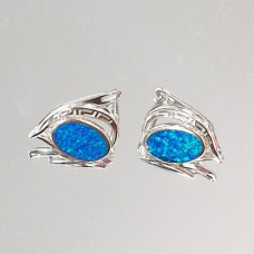 сребърни обеци с опал