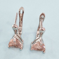 сребърни обеци - морганит