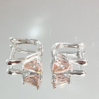 сребърни обеци - морганит