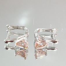сребърни обеци - морганит