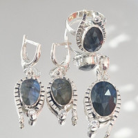 сребърeн комплект - лабрадорит