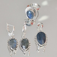 сребърeн комплект - лабрадорит