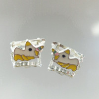 сребърни детски обеци - еднорог