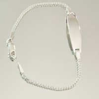 сребърна детска гривна с плочка