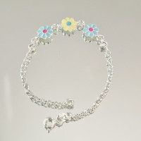 сребърна детска гривна - цввтя