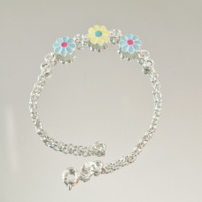 сребърна детска гривна - цввтя
