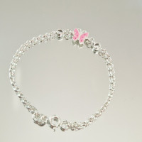 сребърна детска гривна - пеперуда