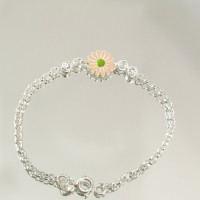 сребърна детска гривна - цвете