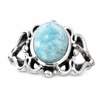 сребърен пръстен с ларимар