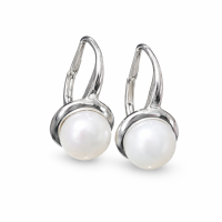 сребърни обеци с перла
