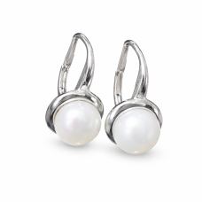 сребърни обеци с перла