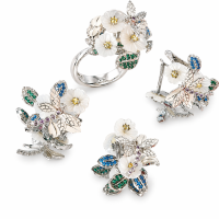 сребърен комплект - водно конче