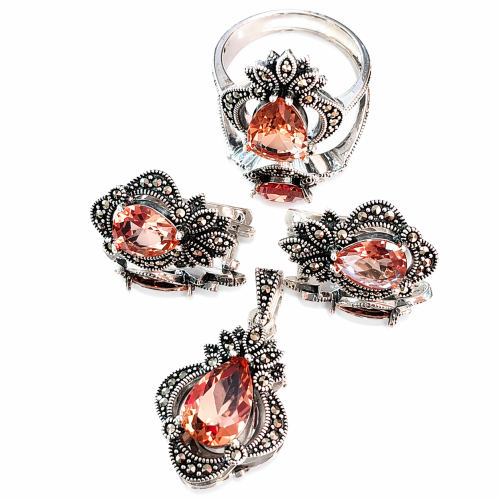 сребърен коплект със султанит сребърен коплект със султанит