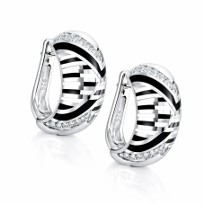 сребърни обеци с  емайл