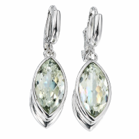 сребърни обеци - зелен аметист