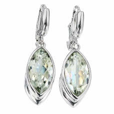 сребърни обеци - зелен аметист