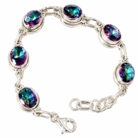 сребърна гривна с мистик топаз